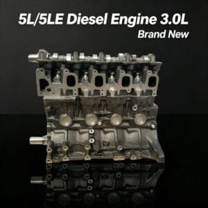 5L 5L-E bare engine front view – Toyota 3.0L diesel head and block only