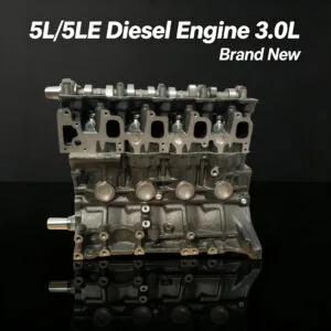 5L 5L-E bare engine front view – Toyota 3.0L diesel head and block only