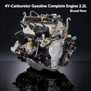 Toyota 4Y complete engine assembly front view – 2.2L carburetor