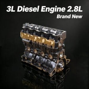 3L bare engine front view – Toyota 2.8L diesel head and block only