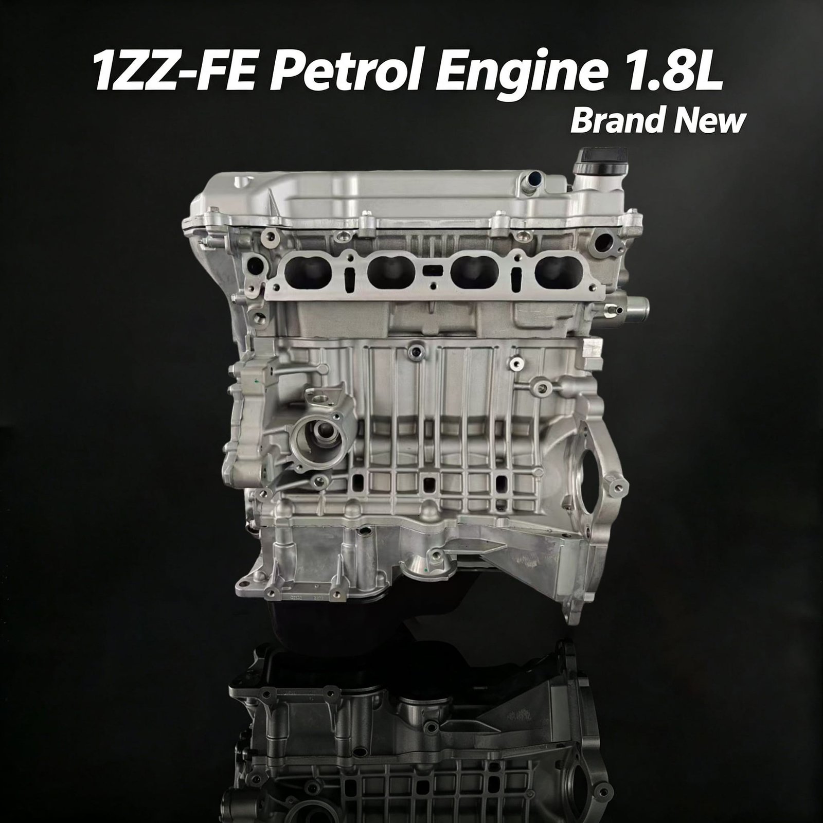 1ZZ-FE bare engine front view – Toyota 1.8L VVT-i