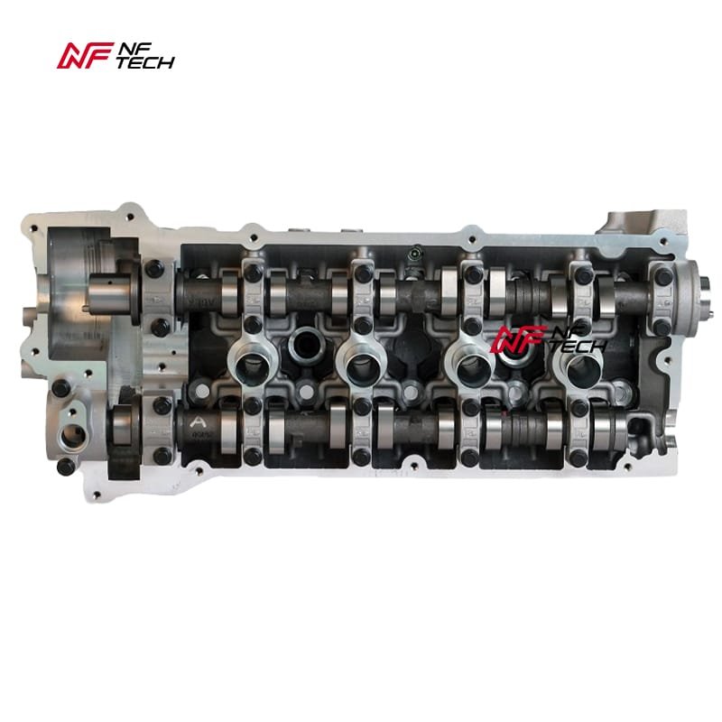 G4ED cylinder head intake side with valves and camshafts installed