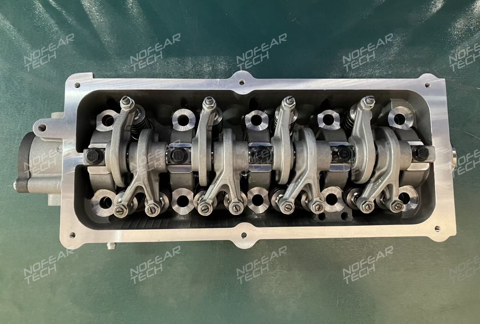G4HG cylinder head intake side with valves and camshaft installed