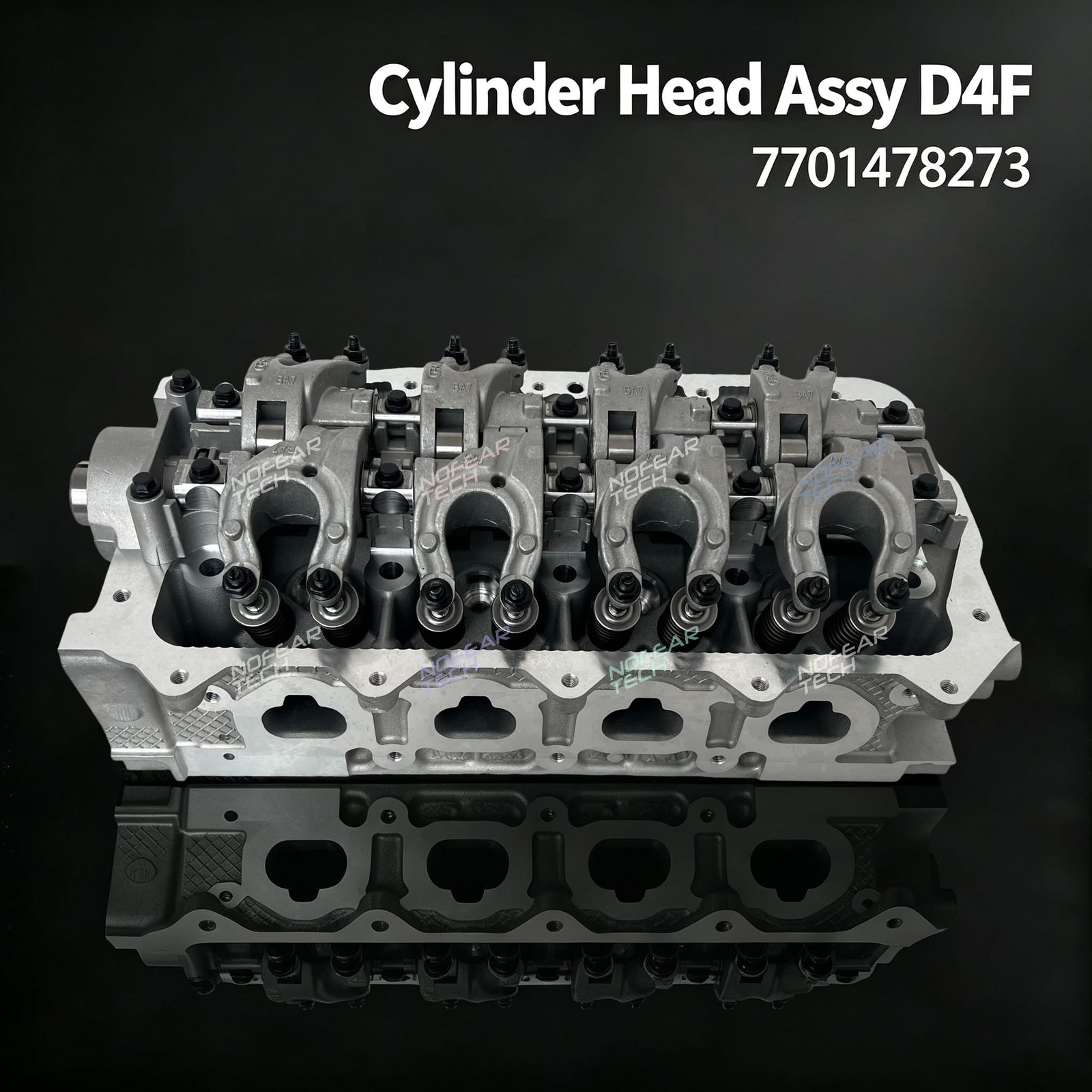 D4F cylinder head assembly front view – Renault Dacia 1.2L petrol