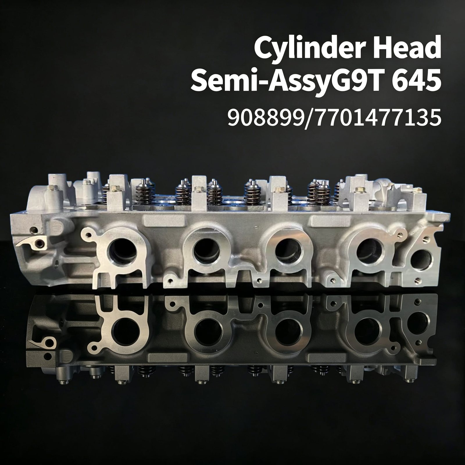 G9T 645 cylinder head semi-assembly front view – Renault 2.2L diesel