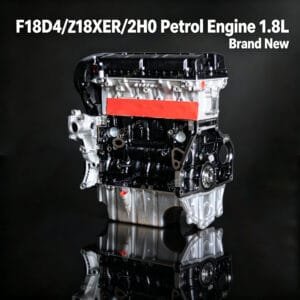 Z18XER bare engine front view – Opel Vauxhall 1.8L Z18XER engine block left side intake ports Z18XER long block right side exhaust ports Z18XER engine code stamp close-up Z18XER bare engine packed in wooden shipping crate Opel Vauxhall Z18XER engine cylinder head detail