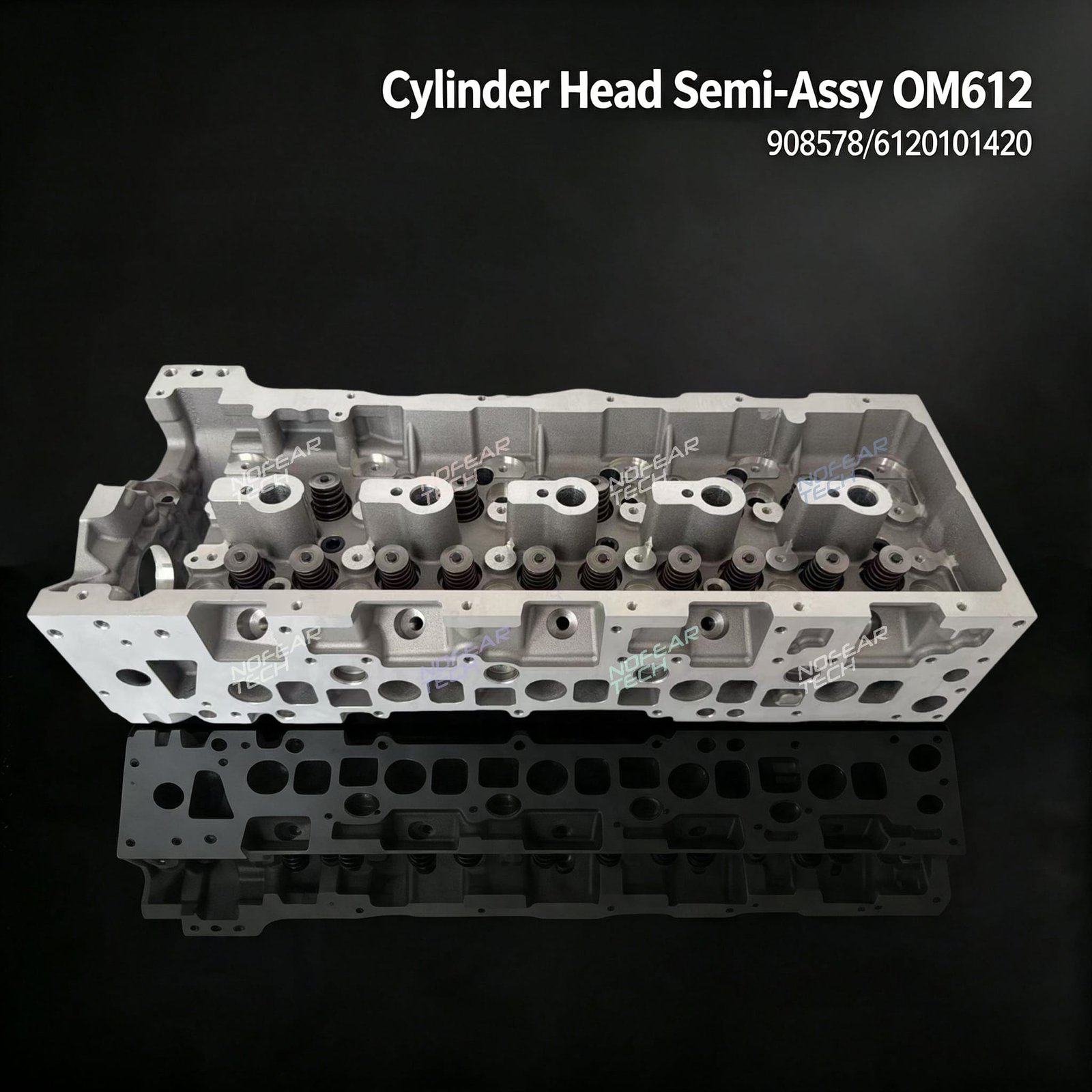 OM612 cylinder head semi-assembly front view – Mercedes Jeep 2.7L diesel