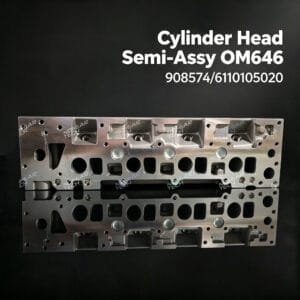 OM646 cylinder head semi-assembly front view – Mercedes 2.2L diesel