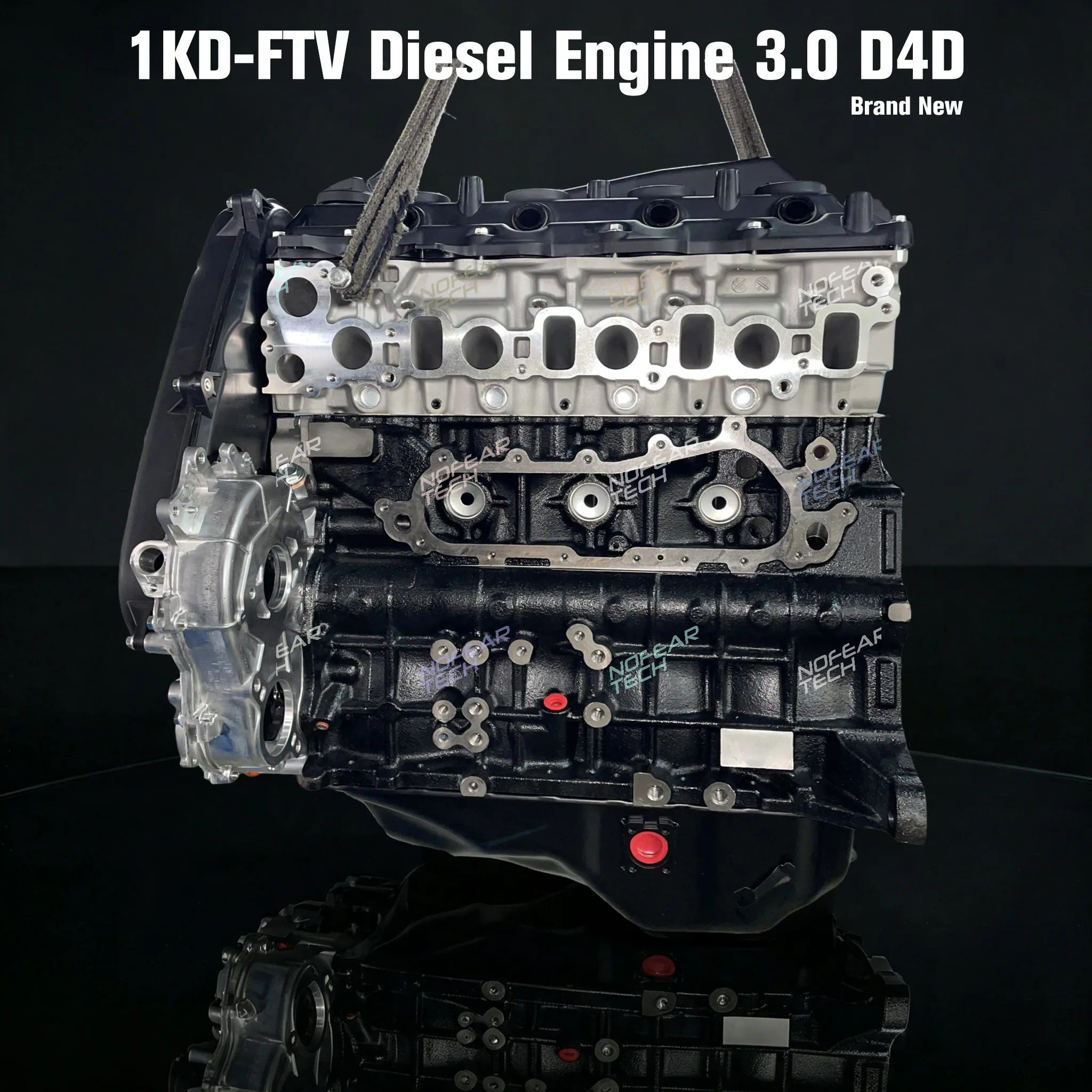 1KD-FTV bare engine packed in wooden shipping crate