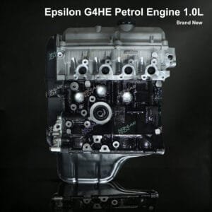 G4HE bare engine front view – Hyundai Kia 1.0L Epsilon