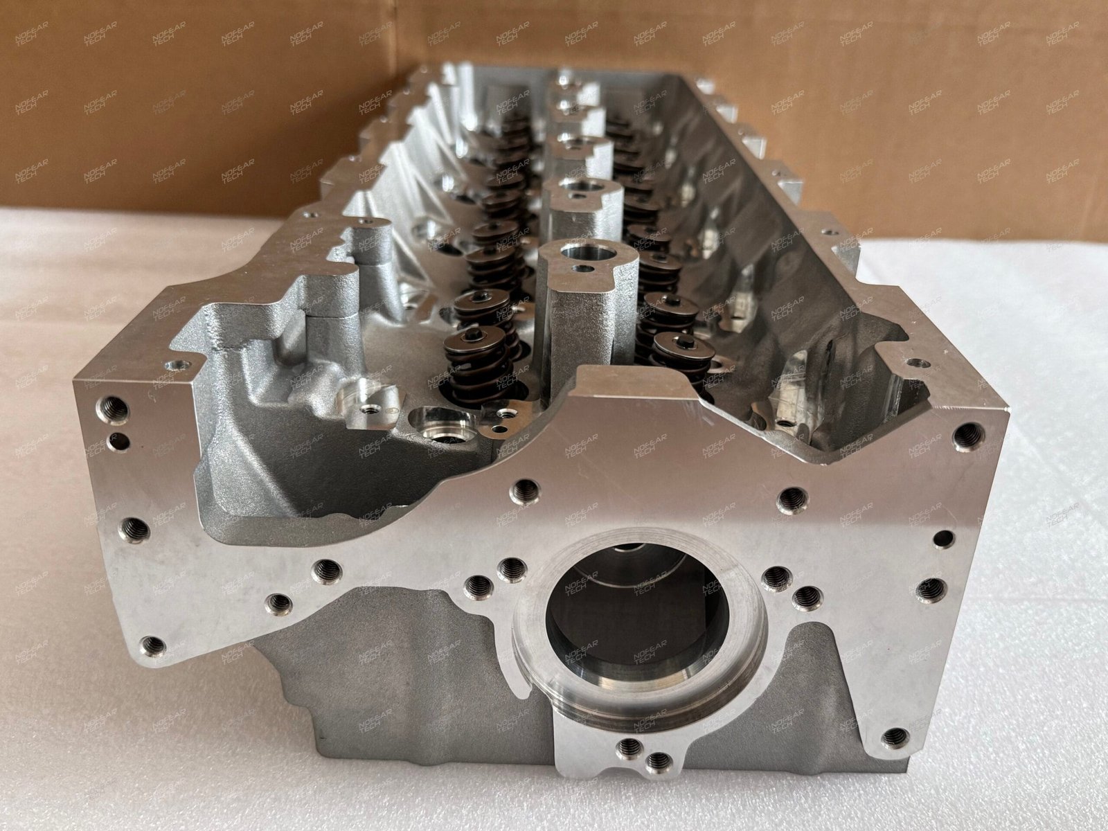 OM612 cylinder head packed in wooden shipping crate