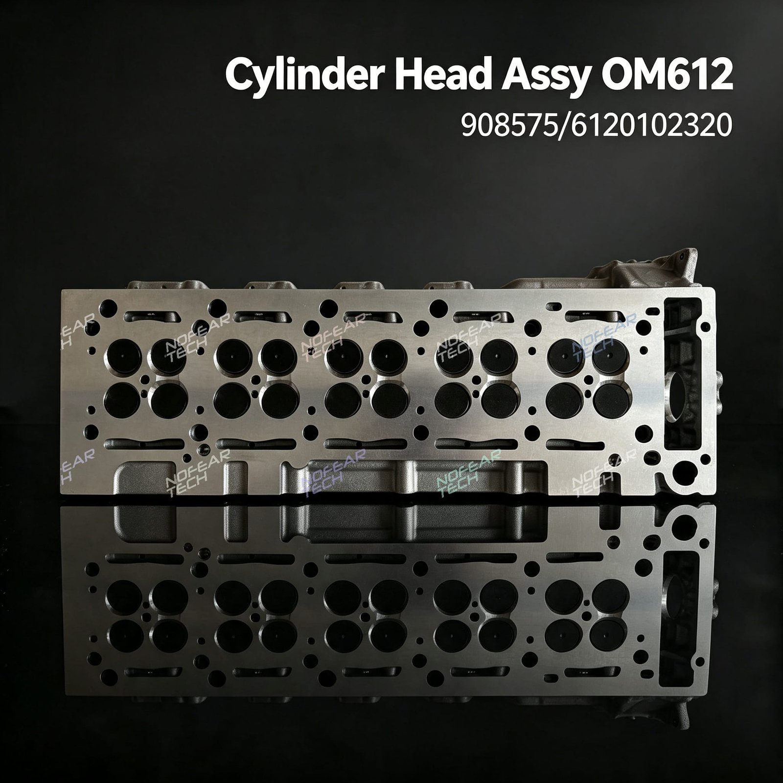 OM612 cylinder head assembly front view – Mercedes 2.7L diesel