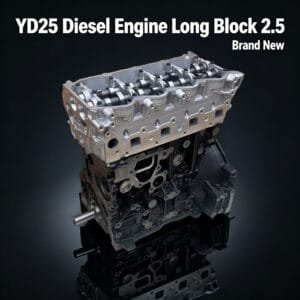 YD25 bare engine front view – Nissan 2.5L diesel head and block